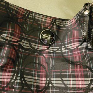 COACH Poppy Tartan Plaid Signature Messenger Bag